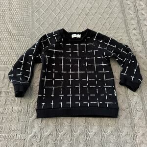 miles the label. Black & White Geometric Sweatshirt ~ 12M